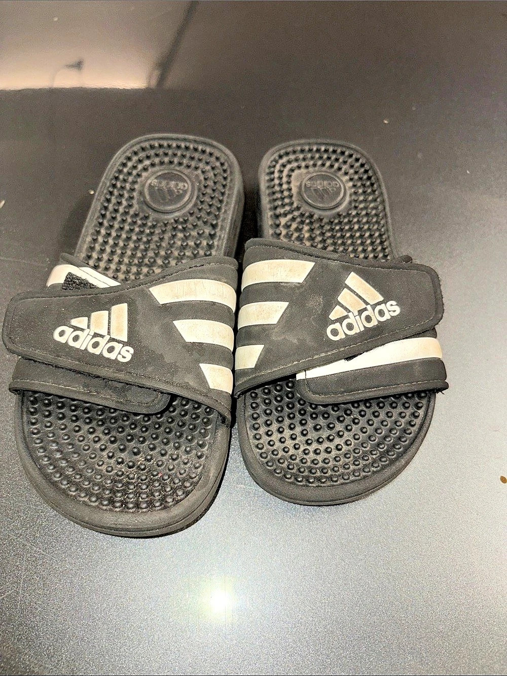 adidas Black & White Slide Sandals